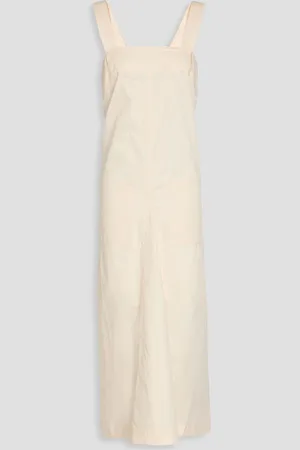 tibi Pleated cotton midi dress - White - US 6