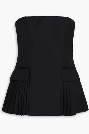 Simkhai Vita strapless pleated wool-blend bustier top - - US 4