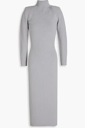 Retrofete Aylin metallic ribbed-knit turtleneck midi dress - Metallic - S