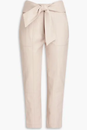 Simkhai Tessa cropped tie-front slim-leg pants - Neutral - US 14