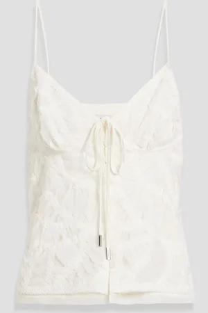 Simkhai Wilde bow-detailed embroidered georgette camisole - White - US 2