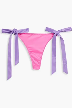 LOVE Stories Roomie tie-detailed satin thong - - IT IV