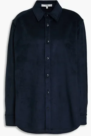 tibi Faux suede shirt - Blue - XXS