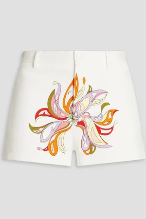 Puccini Printed cotton-blend twill shorts - - IT 40