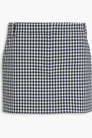 tibi Gingham twill mini skirt - - US 2