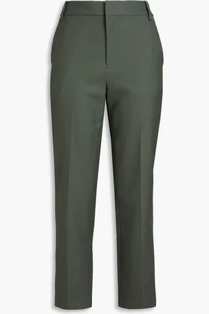 tibi Grain de poudre wool tapered pants - Green - US 00