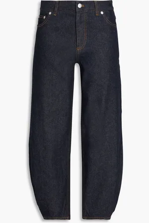 tibi Cropped high-rise barrel-leg jeans - Blue - 25