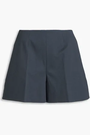 tibi Cotton-blend twill shorts - Blue - US 2