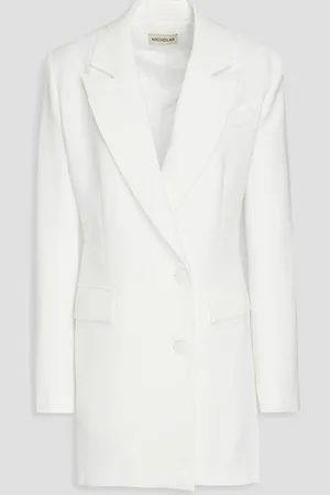 Nicholas Double-breasted crepe blazer - White - US 6