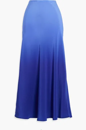 RIXO London Kelly dégradé silk crepe de chine midi skirt - - UK 18