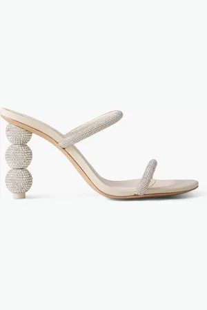 Cult Gaia Envi crystal-embellished satin mules - Metallic - EU 35