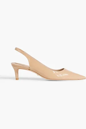 Stuart Weitzman Stuart 50 patent-leather slingback pumps - Neutral - EU 38.5