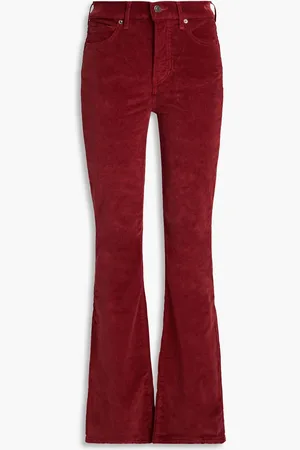 VERONICA BEARD Cameron cotton-blend corduroy bootcut pants - Burgundy - 24
