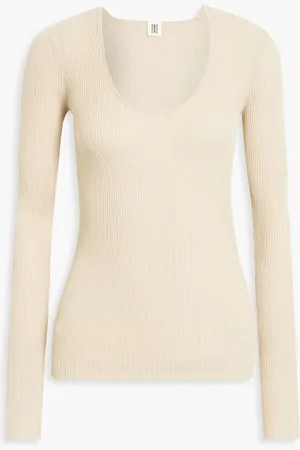 By Malene Birger Rinah ribbed TENCEL™ Lyocell sweater - Neutral - XXS