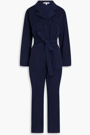 ALEX MILL Expedition cropped TENCEL™-blend twill jumpsuit - Blue - XS