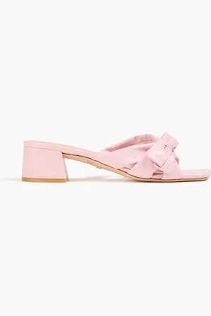 Stuart Weitzman Sofia 45 bow-detailed leather mules - Pink - EU 38.5