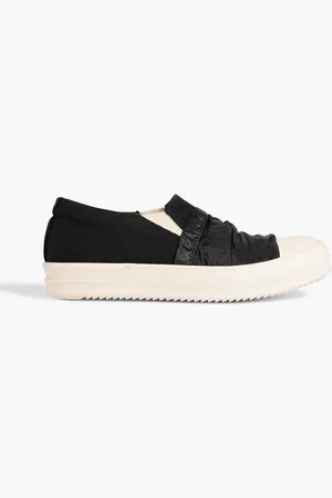 Rick Owens Canvas, shell and leather slip-on sneakers - - EU 40