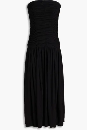 tibi Strapless ruched jersey midi dress - - US 2