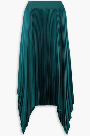 Joseph Ade asymmetric pleated satin midi skirt - - FR 38