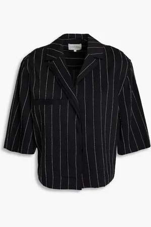 Loulou Studio Lago cropped pinstriped twill shirt - - M