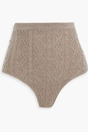 Loulou Studio Abelia cable-knit wool and cashmere-blend shorts - - XL