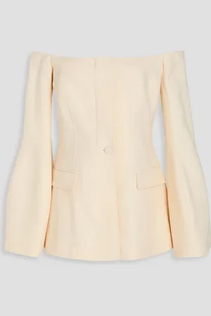 GABRIELA HEARST Ambrose off-the-shoulder wool and silk-blend jacket - White - IT 38