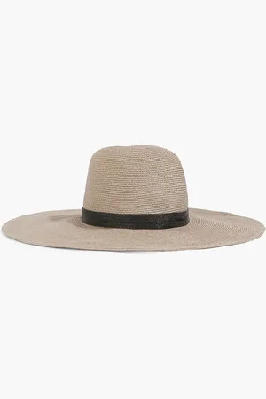 Brunello Cucinelli Bead-embellished hemp-blend sunhat - Neutral - M
