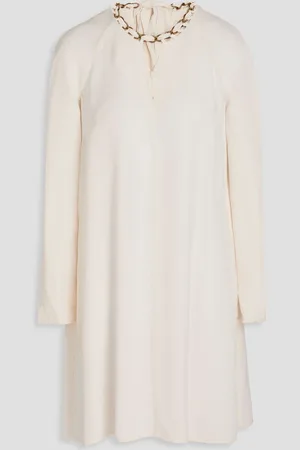 ZIMMERMANN Chain-embellished crepe mini dress - White - 0