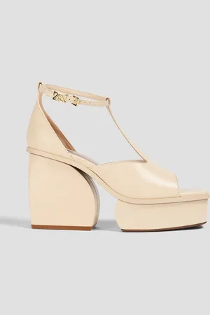 ZIMMERMANN Embellished leather platform sandals - White - EU 39