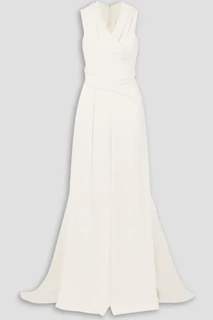 TALBOT RUNHOF Draped crepe jumpsuit - White - DE 36