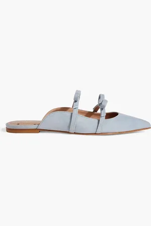 RED(V) Bow-detailed suede slippers - Blue - EU 36.5