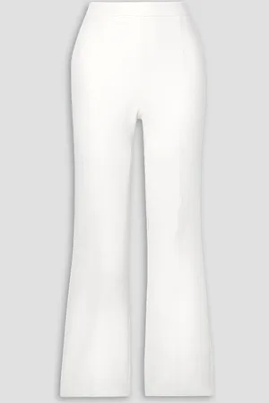 Safiyaa Mari pleated stretch-crepe flared pants - White - FR 38