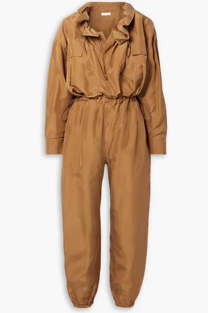 ULLA JOHNSON Aida silk-taffeta jumpsuit - Brown - US 2