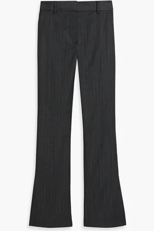 Acne Studios Pinstriped herringbone wool-blend tweed flared pants - Gray - DE 32