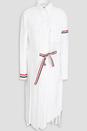 Thom Browne Cotton Oxford midi shirt dress - - IT 36