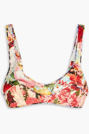 ZIMMERMANN Floral-print linen and silk-blend bra top - - 00
