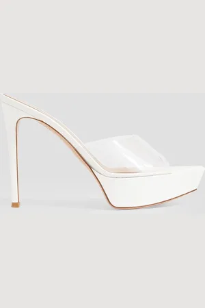 Gianvito Rossi Betty patent-leather and TPU platform mules - White - EU 39