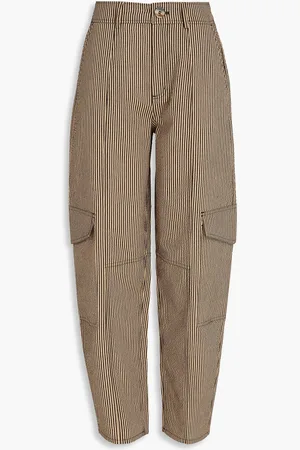 Ganni Striped cotton-blend cargo pants - - DE 48