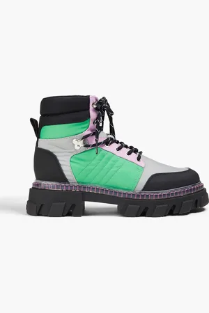Ganni Color-block shell and suede hiking boots - - EU 35