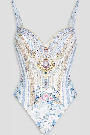 Camilla Embellished printed underwired swimsuit - - S