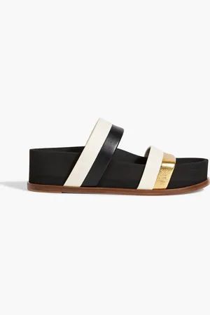 GABRIELA HEARST Striker color-block leather platform slides - - EU 41