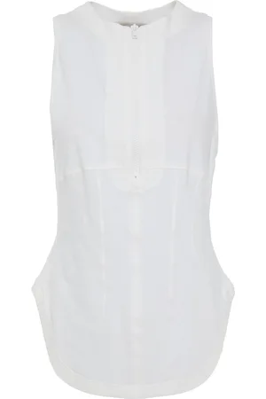 tibi Cotton-piqué top - White - US 12