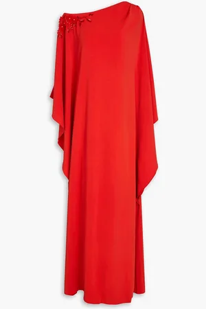 Marchesa Notte Off-the-shoulder embellished crepe gown - - US 6
