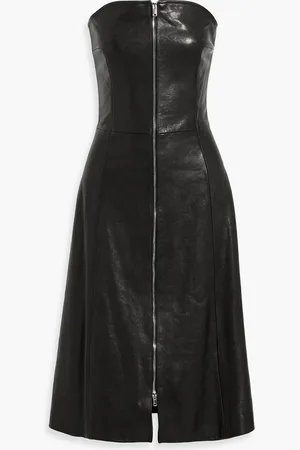 Khaite Valerie strapless leather midi dress - - US 2