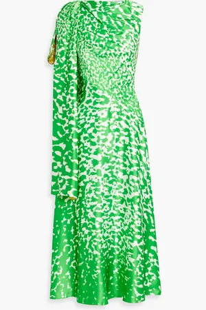 Roksanda Arista draped printed silk-satin midi dress - - UK 8