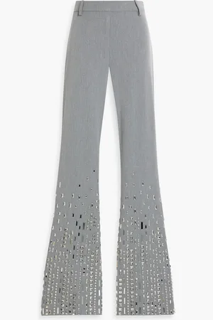 Retrofete Crystal-embellished woven flared pants - - S