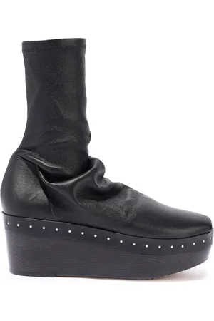 Rick Owens Stretch-leather platform sock boots - - EU 38