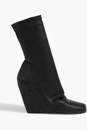 Rick Owens Leather-blend wedge ankle boots - - EU 37