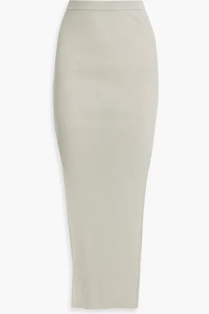 Rick Owens Sacri ribbed wool-blend maxi pencil skirt - - M