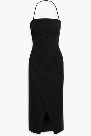 A.L.C. Charlotte wrap-effect cotton-blend halterneck midi dress - - US 2